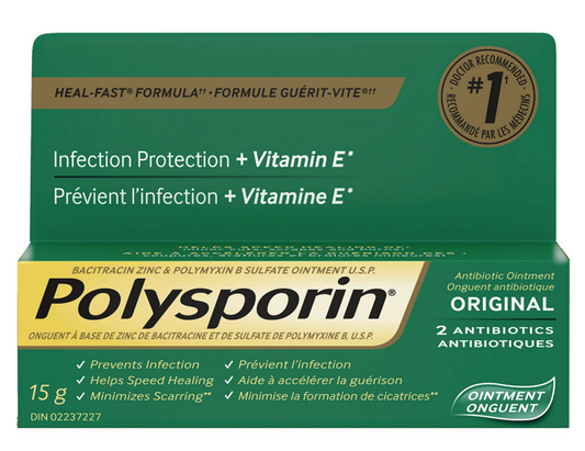Polysporin Original Antibiotic Ointment Heal-Fast Formula 15 g