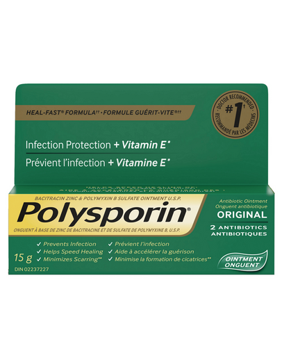 Polysporin Original Antibiotic Ointment Heal-Fast Formula 15 g