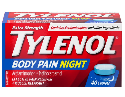 Tylenol Body Pain Extra Strength Night Caplets 40 Caplets