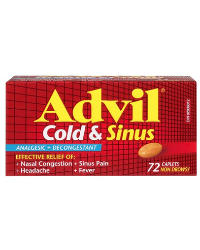 Advil Cold & Sinus Caplets 72 Caplets