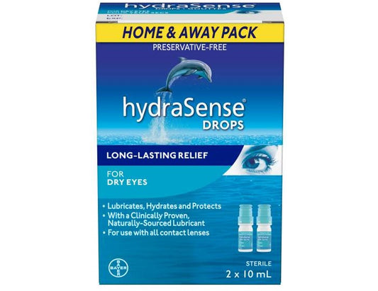 hydraSense Dry Eye Drops Twin Pack 2 x 10 mL
