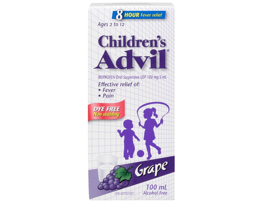 Advil Children's Oral Suspension Dye Free Grape 100 mL